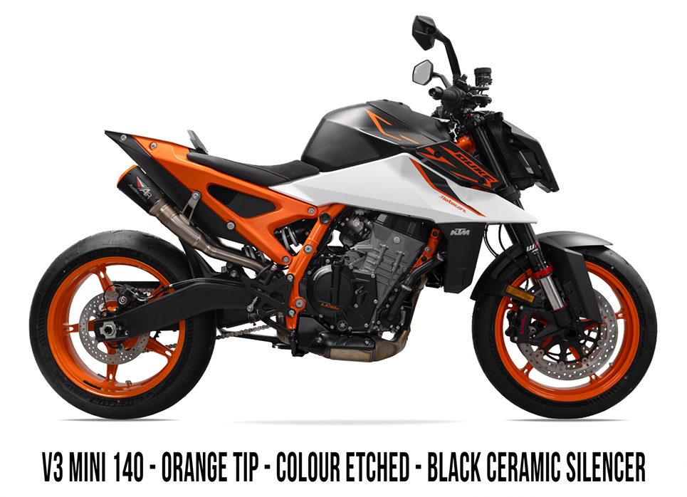 2026 KTM 990 Duke R RS22 DUAL UNDERSEAT BOX DELETE TITANIUM EXHAUST SYSTEM 画像 5